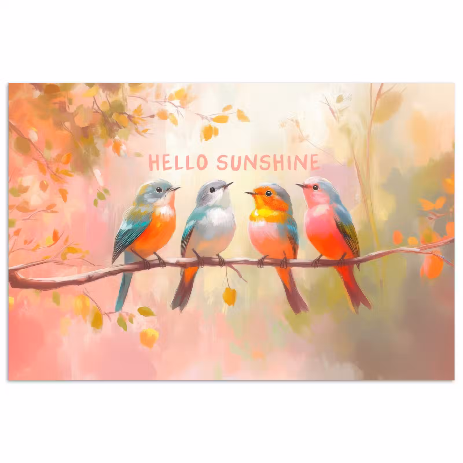 Poster – Vogels - Tak - Quote - Roze — 1