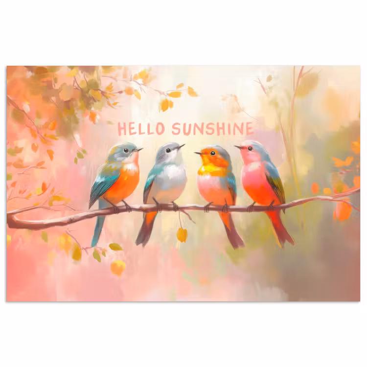 Poster – Vogels - Tak - Quote - Roze — 1