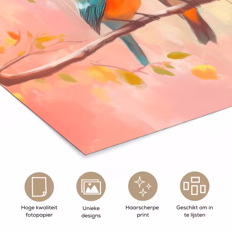 Poster – Vogels - Tak - Quote - Roze — 5