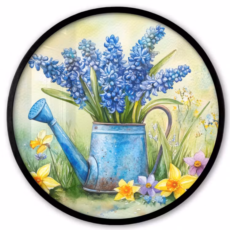 Ronde fotolijst - Gieter - Lavendel - Bloesems — 1