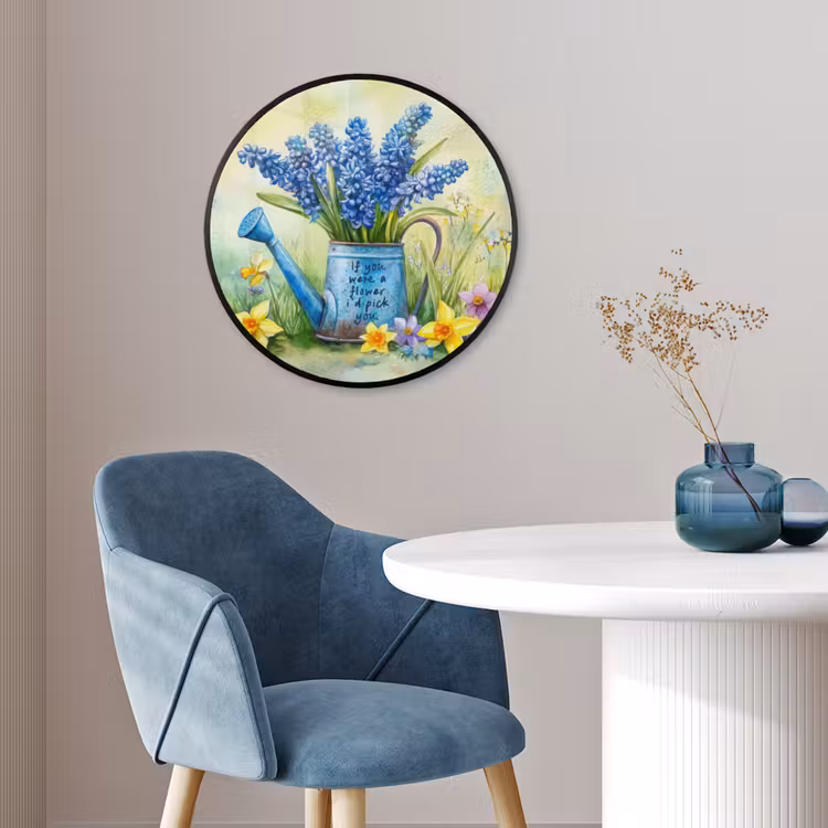 Ronde fotolijst - Lavendelbloemen - Quote - Gieter — 4