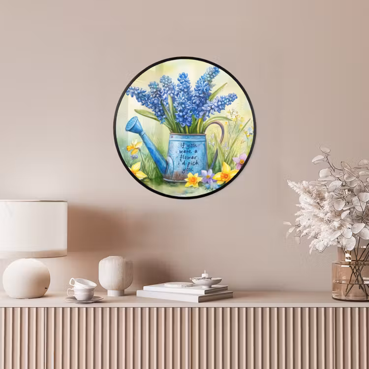 Ronde fotolijst - Lavendelbloemen - Quote - Gieter — 5