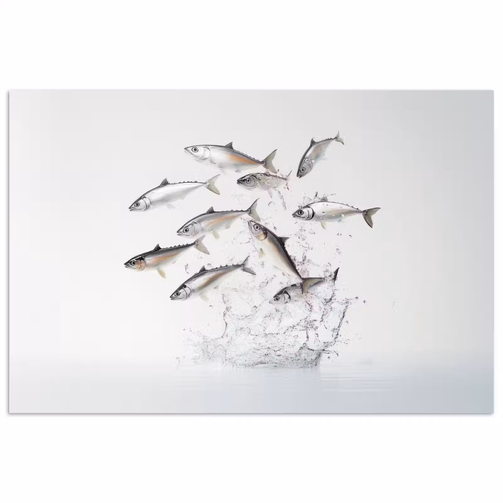 Poster – Vissen - Water - Wit — 1