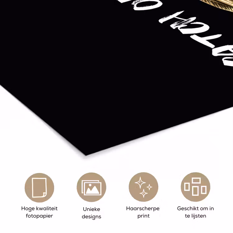 Poster – Vis - Zwart - Goud - Tekst — 5