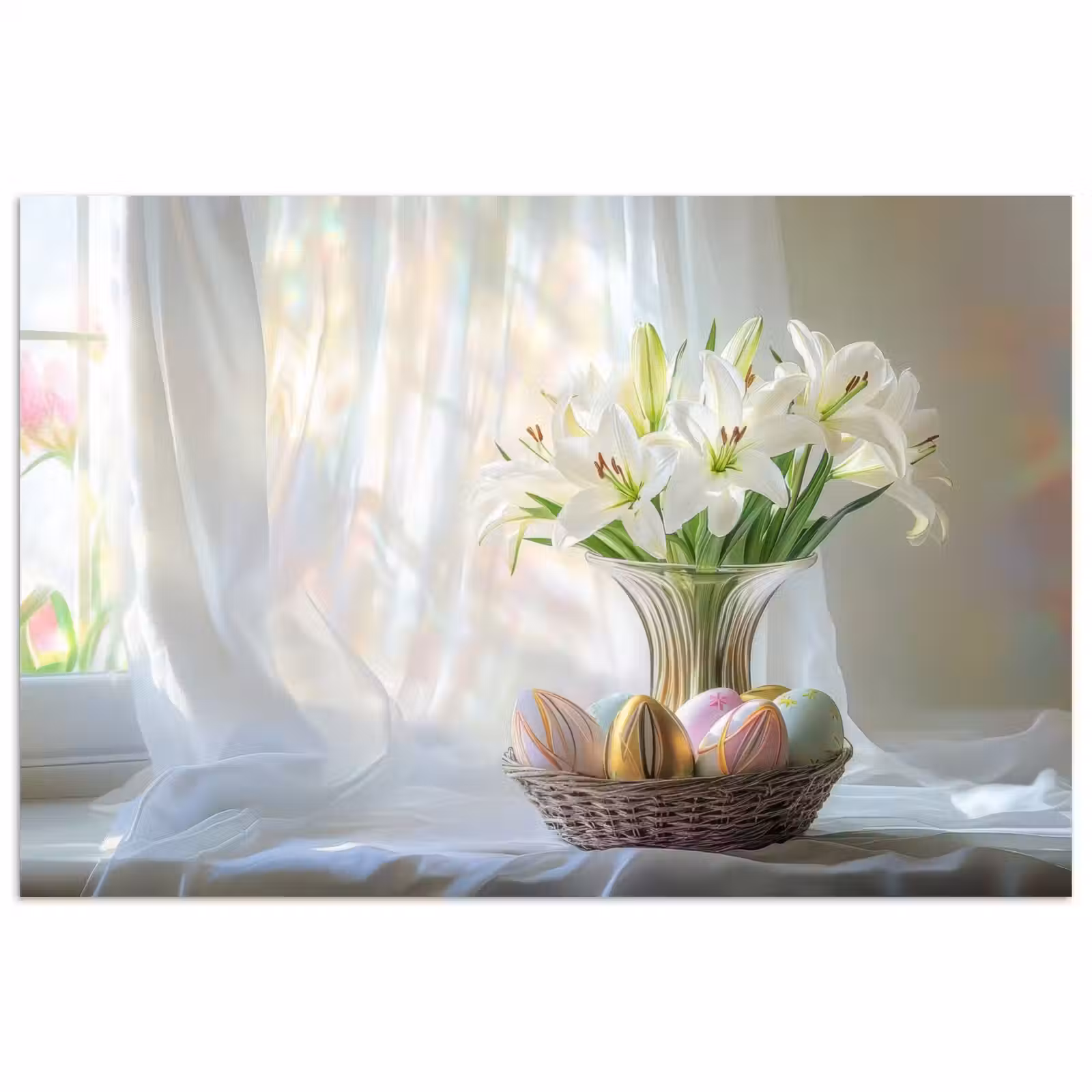 Poster – Vaas - Eieren - Bloemen — 1