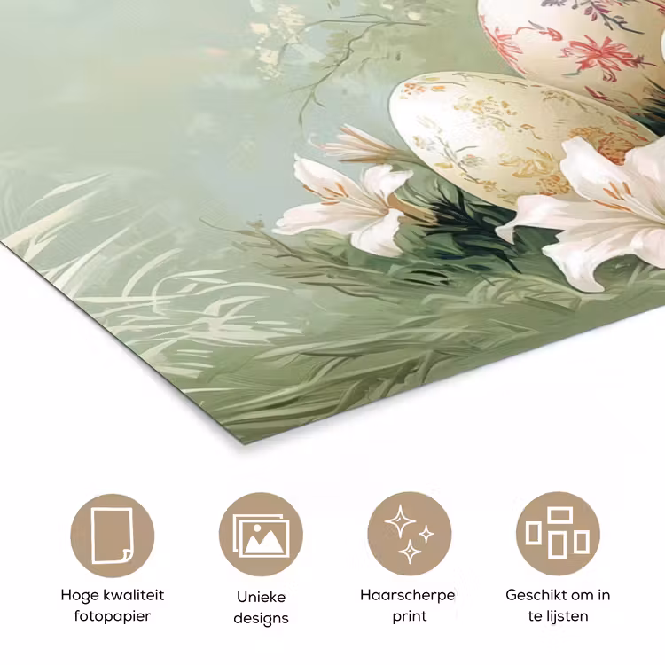 Poster – Paaseieren - Pasteltinten - Bloemen — 5