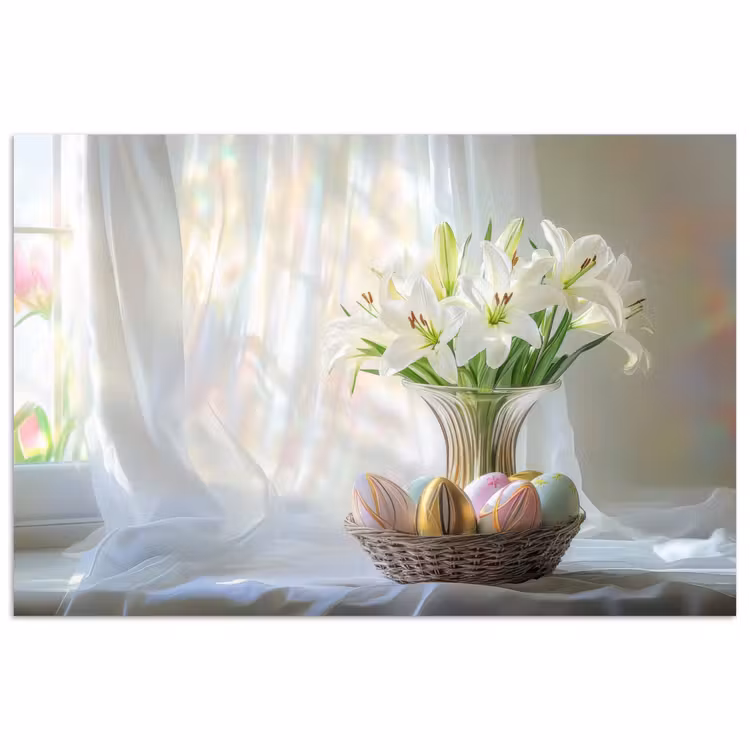 Poster – Vaas - Eieren - Bloemen — 1