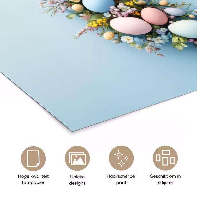 Poster – Krans - Eieren - Bloemen — 5