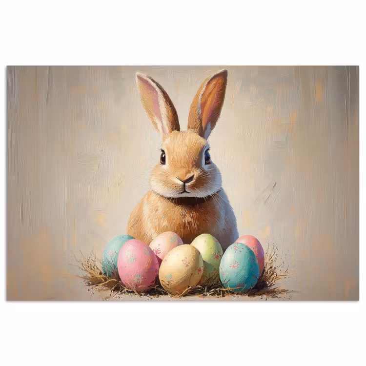Poster – Paashaas - Pastel - Eieren — 1