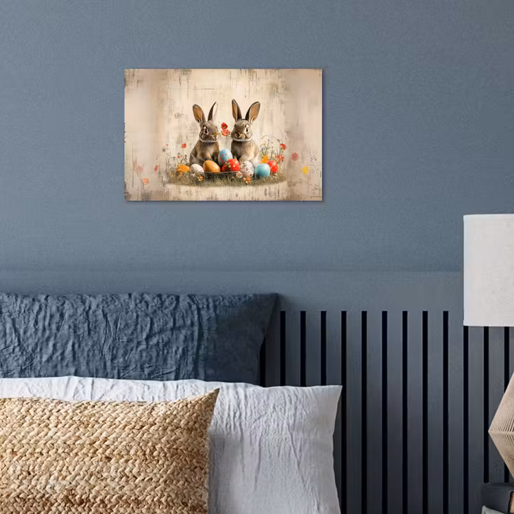 Poster – Konijnen - Bloemen - Eieren — 3