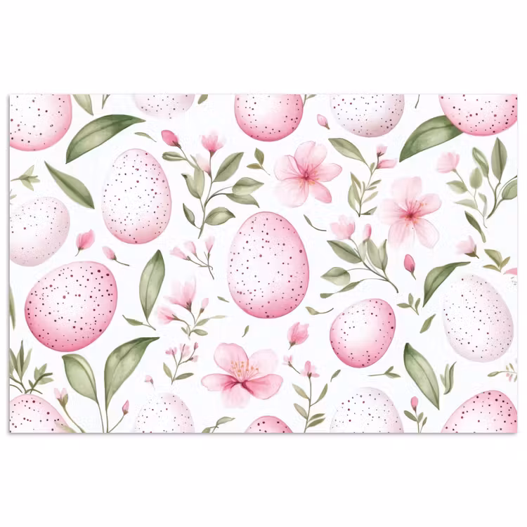 Poster – Patroon - Eieren - Roze - Pasen — 1