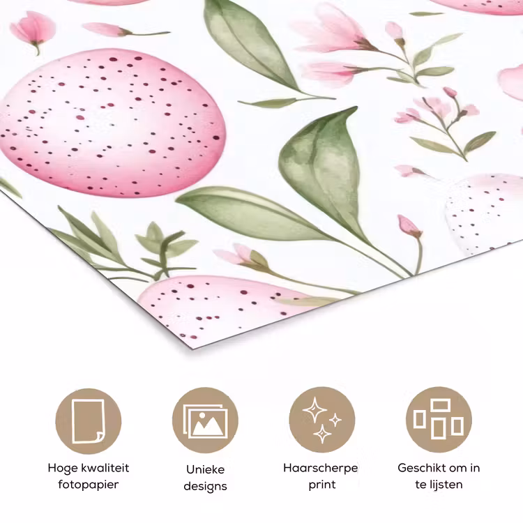 Poster – Patroon - Eieren - Roze - Pasen — 5