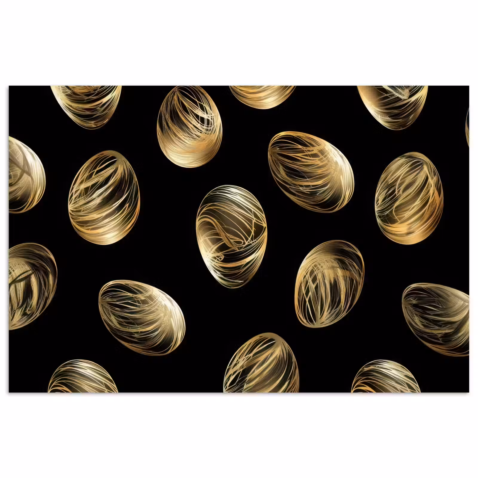 Poster – Eieren - Goud - Patroon — 1