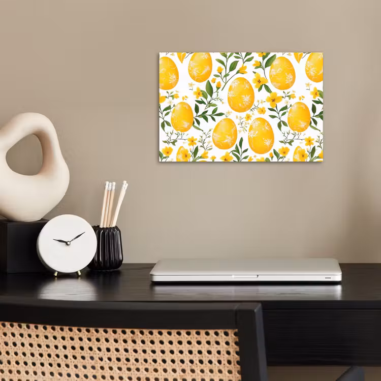 Poster – Bloemen - Paaseieren - Geel — 2
