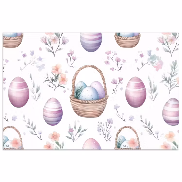 Poster – Bloemen - Paaseieren - Patroon — 1