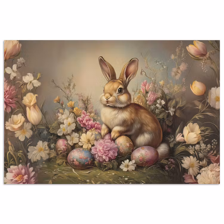 Poster – Haas - Stilleven - Bloemen — 1
