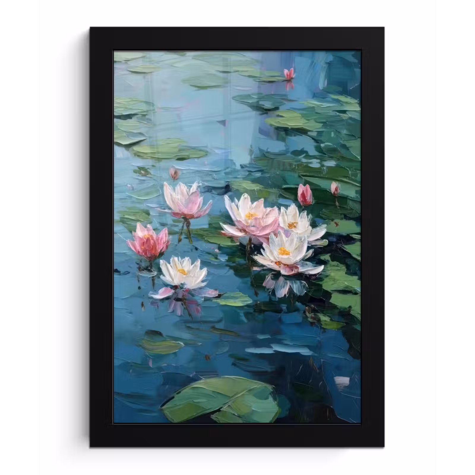 Poster met lijst - Waterlelies - Bloemen - Roze - Water — 1