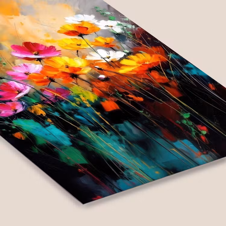 Poster met lijst - Felgekleurd - Bloemblaadjes - Abstract — 7