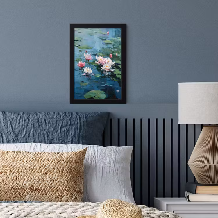 Poster met lijst - Waterlelies - Bloemen - Roze - Water — 3