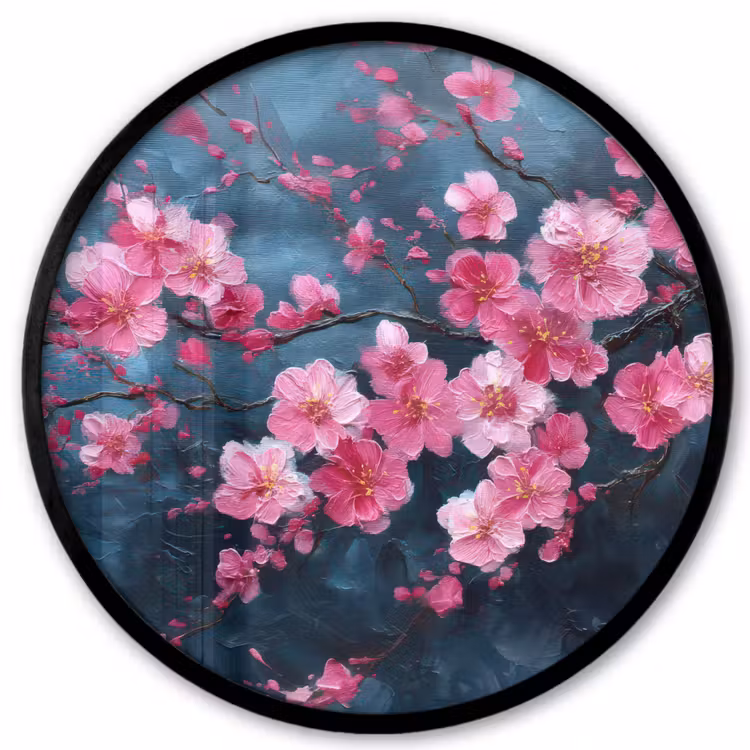 Ronde fotolijst - Bloem - Bloesems - Roze - Abstract — 1