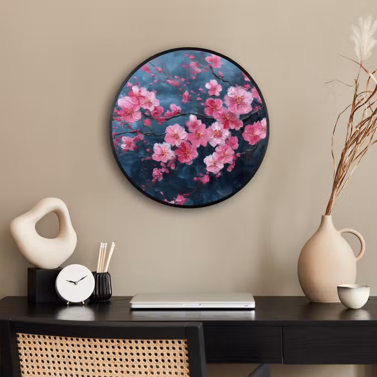 Ronde fotolijst - Bloem - Bloesems - Roze - Abstract — 3