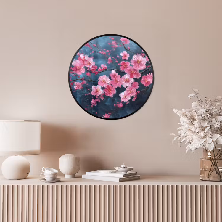 Ronde fotolijst - Bloem - Bloesems - Roze - Abstract — 5