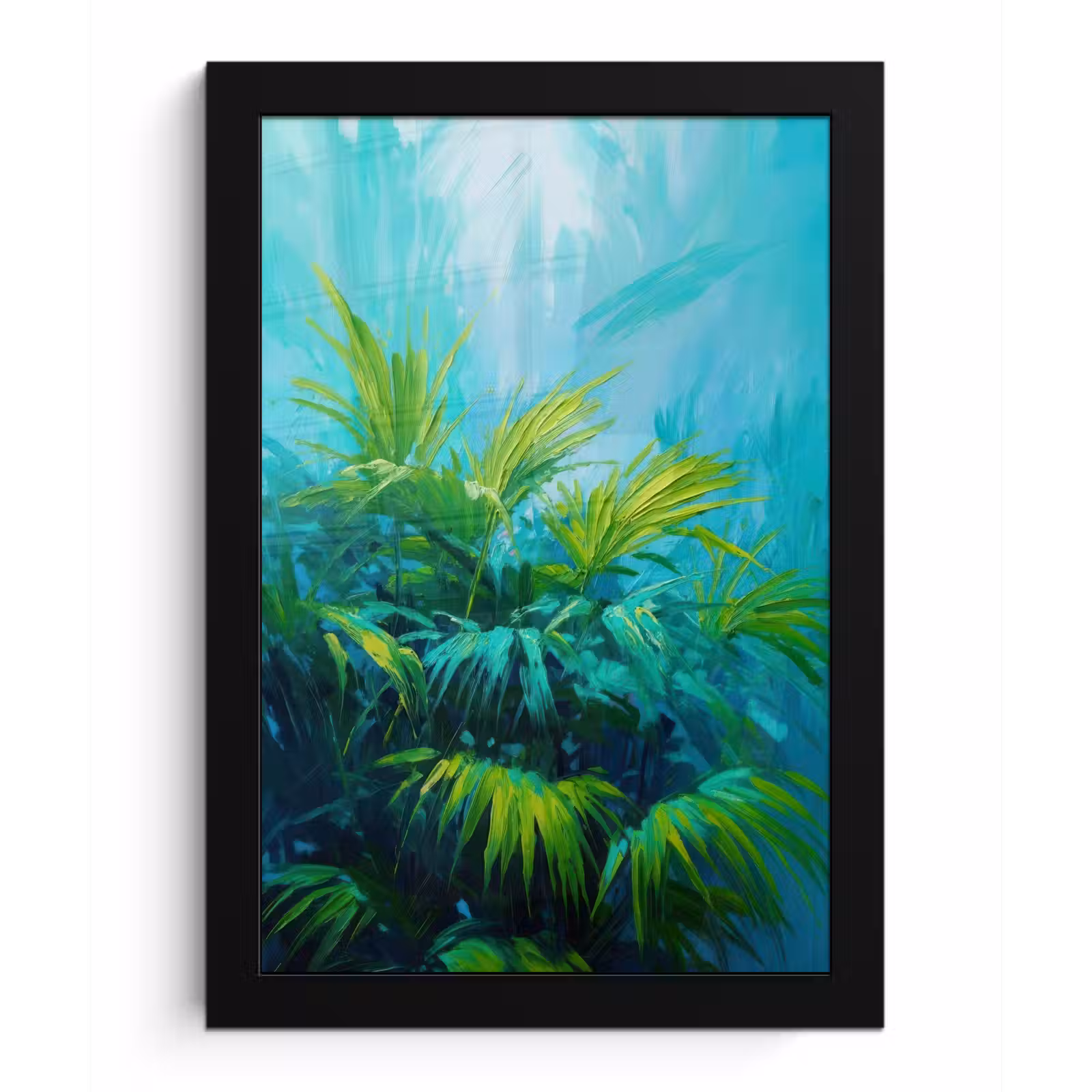 Poster met lijst - Bladeren - Groen - Schilderij - Abstract — 1