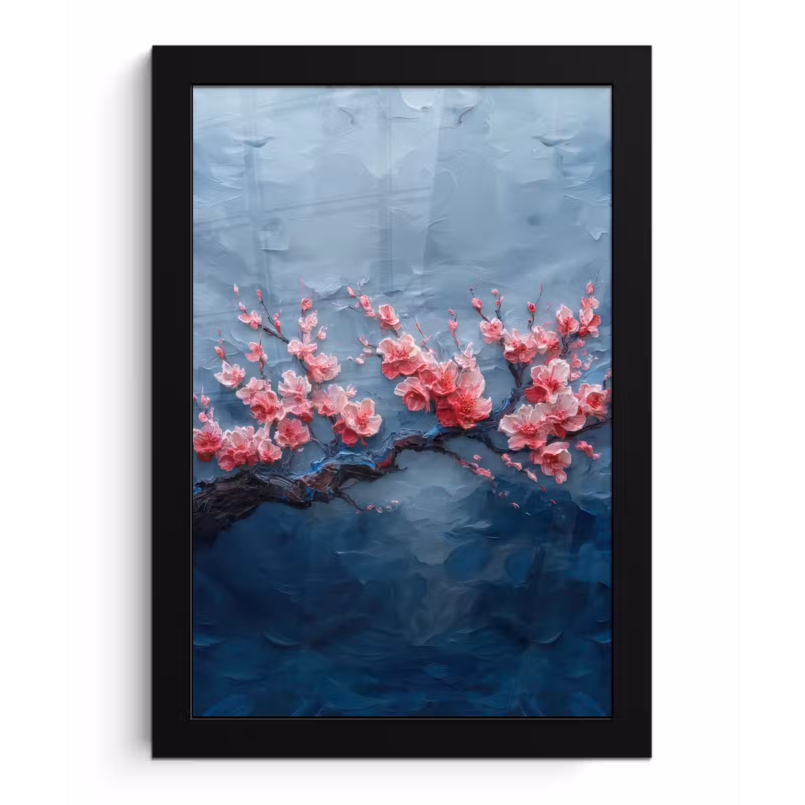 Poster met lijst - Bloesem - Bloem - Roze - Tak — 1