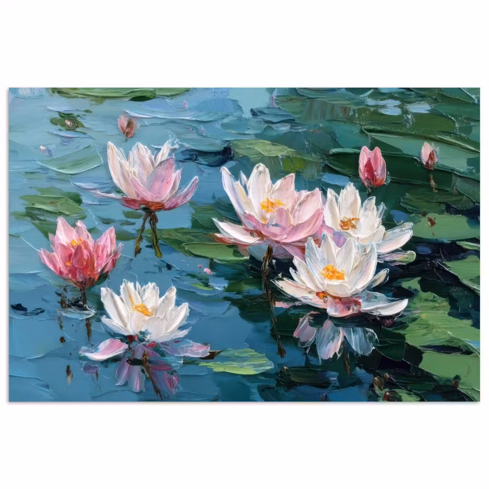 Poster – Waterlelies - Bloemen - Roze - Water — 1