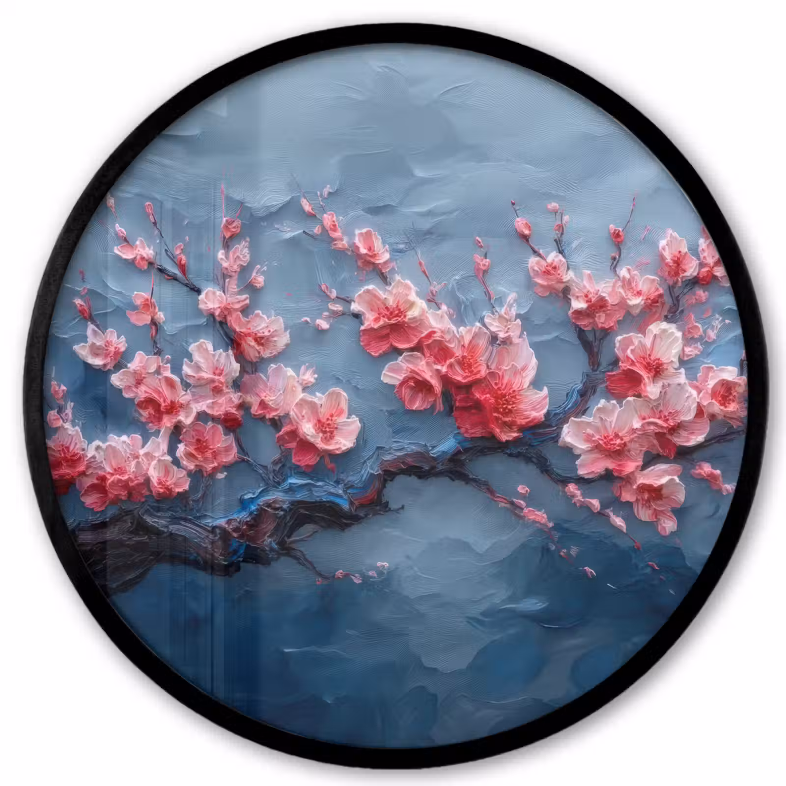 Ronde fotolijst - Bloesem - Bloem - Roze - Tak — 1
