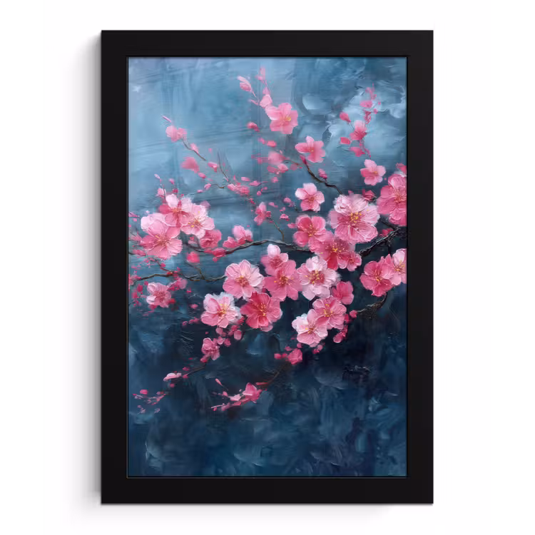 Poster met lijst - Bloem - Bloesems - Roze - Abstract — 1