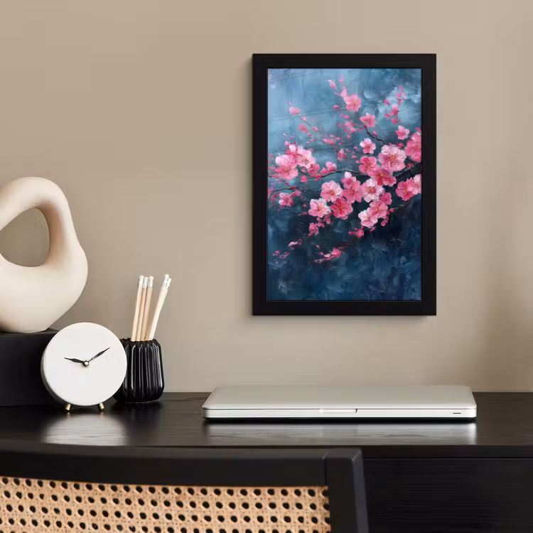 Poster met lijst - Bloem - Bloesems - Roze - Abstract — 2