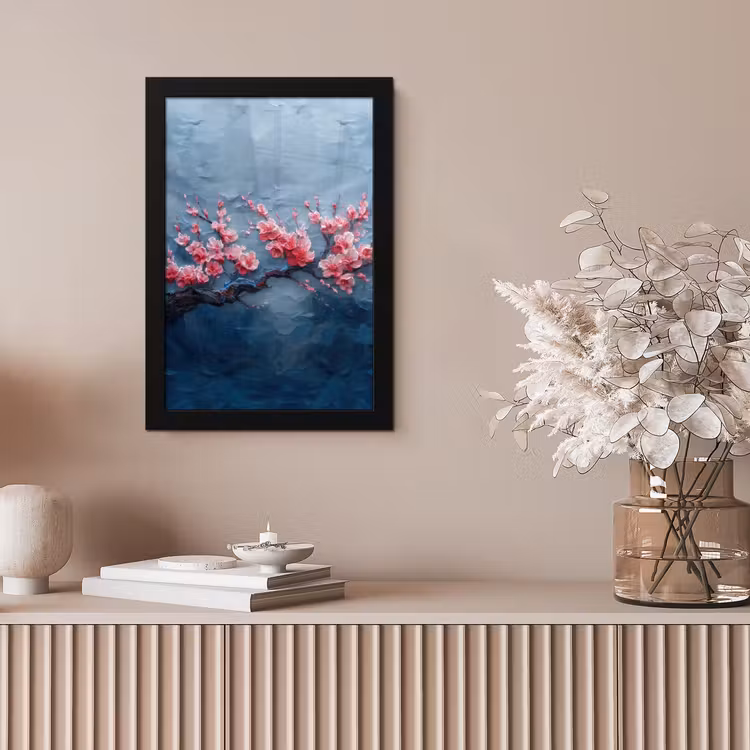 Poster met lijst - Bloesem - Bloem - Roze - Tak — 5