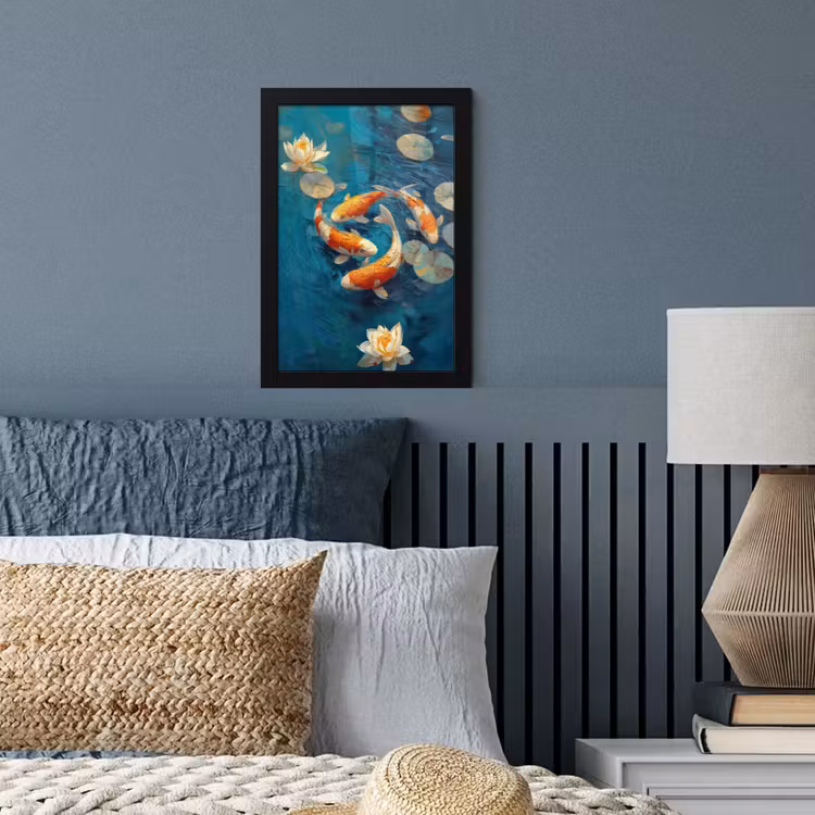 Poster met lijst - Vissen - Waterlelies - Oranje - Water — 3