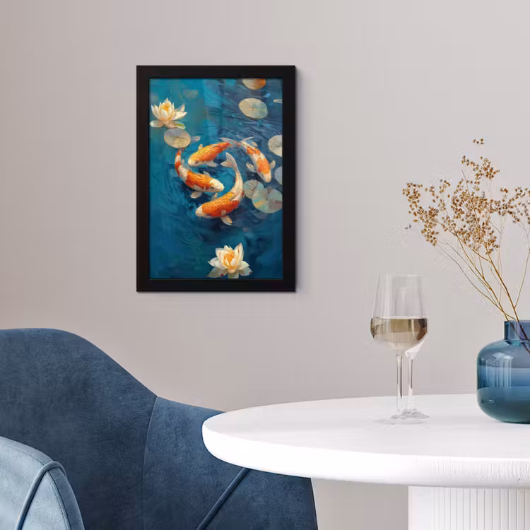 Poster met lijst - Vissen - Waterlelies - Oranje - Water — 4