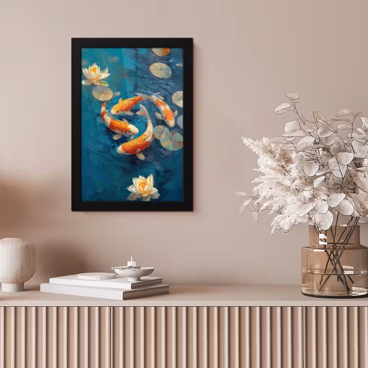 Poster met lijst - Vissen - Waterlelies - Oranje - Water — 5