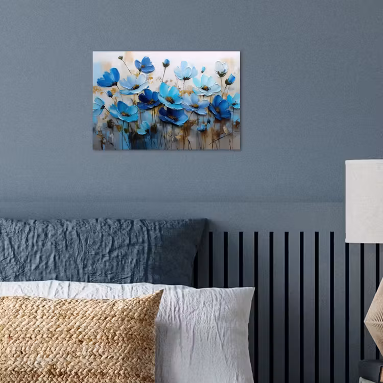 Poster – Bloemen - Schilderij - Blauw — 3
