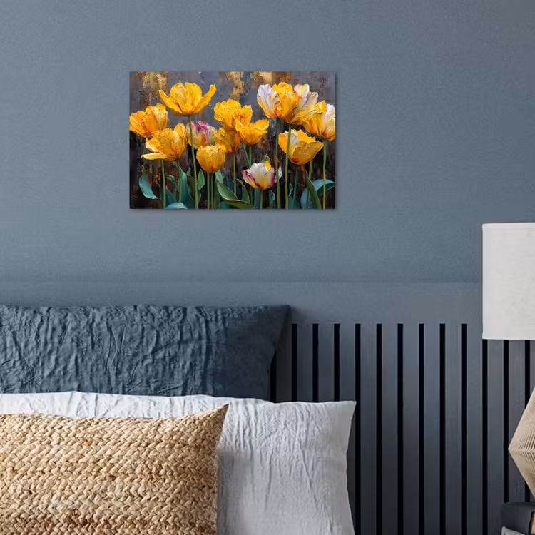 Poster – Tulpen - Geel - Penseelstreken - Abstract — 3
