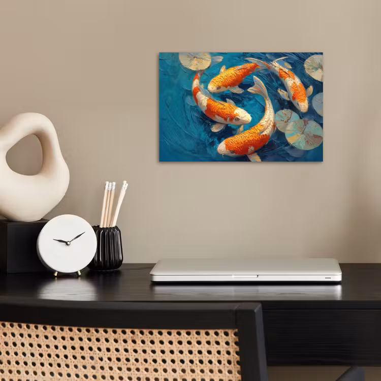 Poster – Vissen - Waterlelies - Oranje - Water — 2