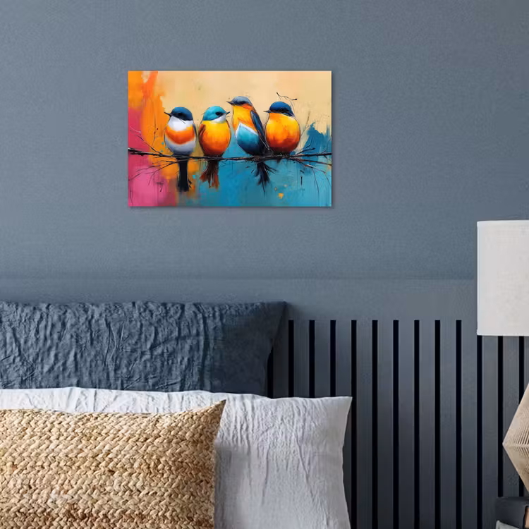 Poster – Vogels - Kleurrijk - Tak - Abstract — 3