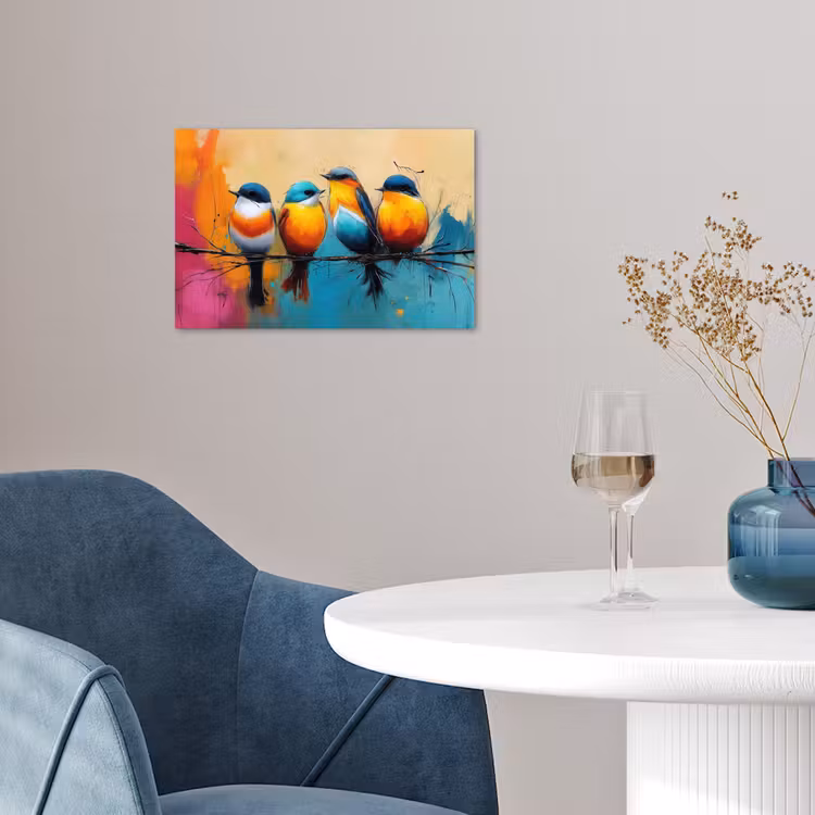 Poster – Vogels - Kleurrijk - Tak - Abstract — 4