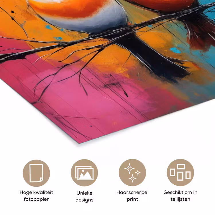 Poster – Vogels - Kleurrijk - Tak - Abstract — 5