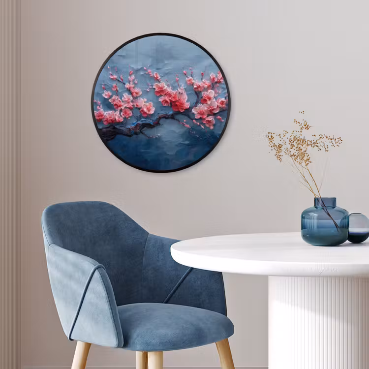 Ronde fotolijst - Bloesem - Bloem - Roze - Tak — 4