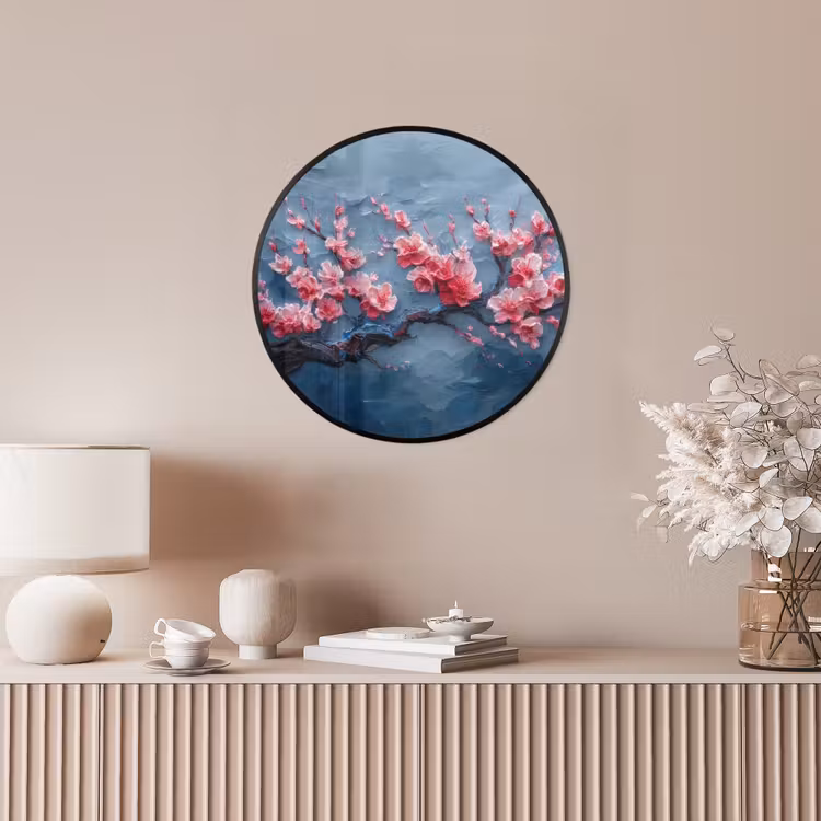 Ronde fotolijst - Bloesem - Bloem - Roze - Tak — 5