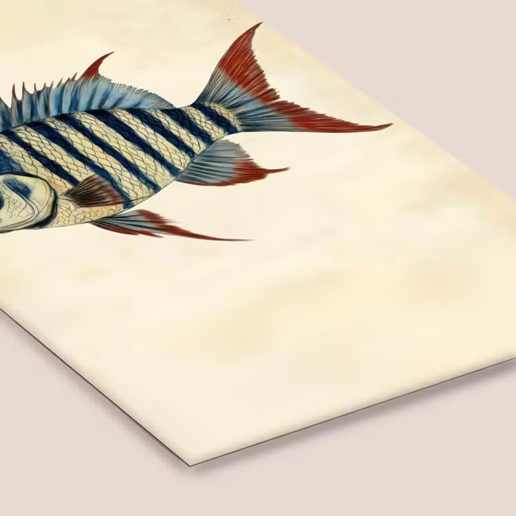 Poster met lijst - Gestreept - Donkerblauw - Rugvin - Vis — 7