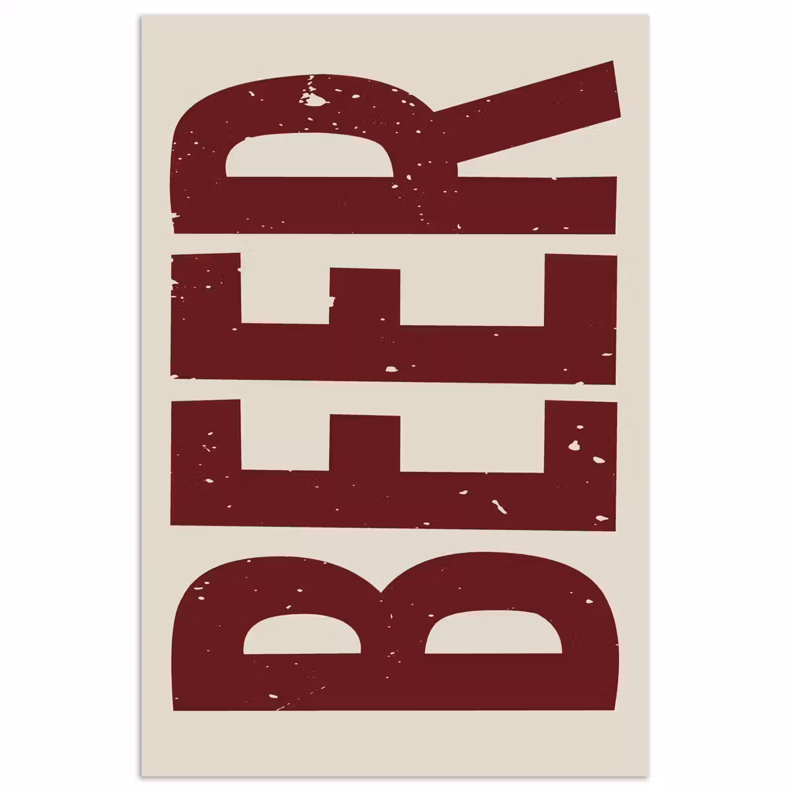 Poster – Japandi - Beer - Red - Retro — 1