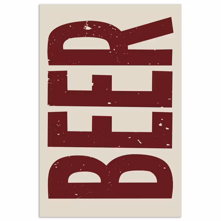 Poster – Japandi - Beer - Red - Retro — 1
