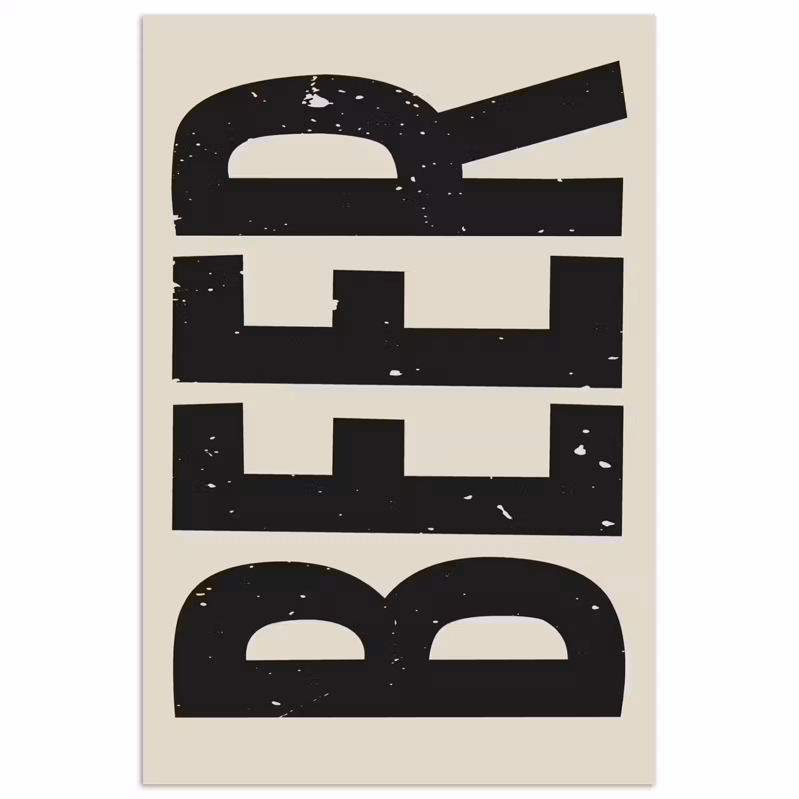 Poster – Beer - Vintage - Zwart - Beige — 1