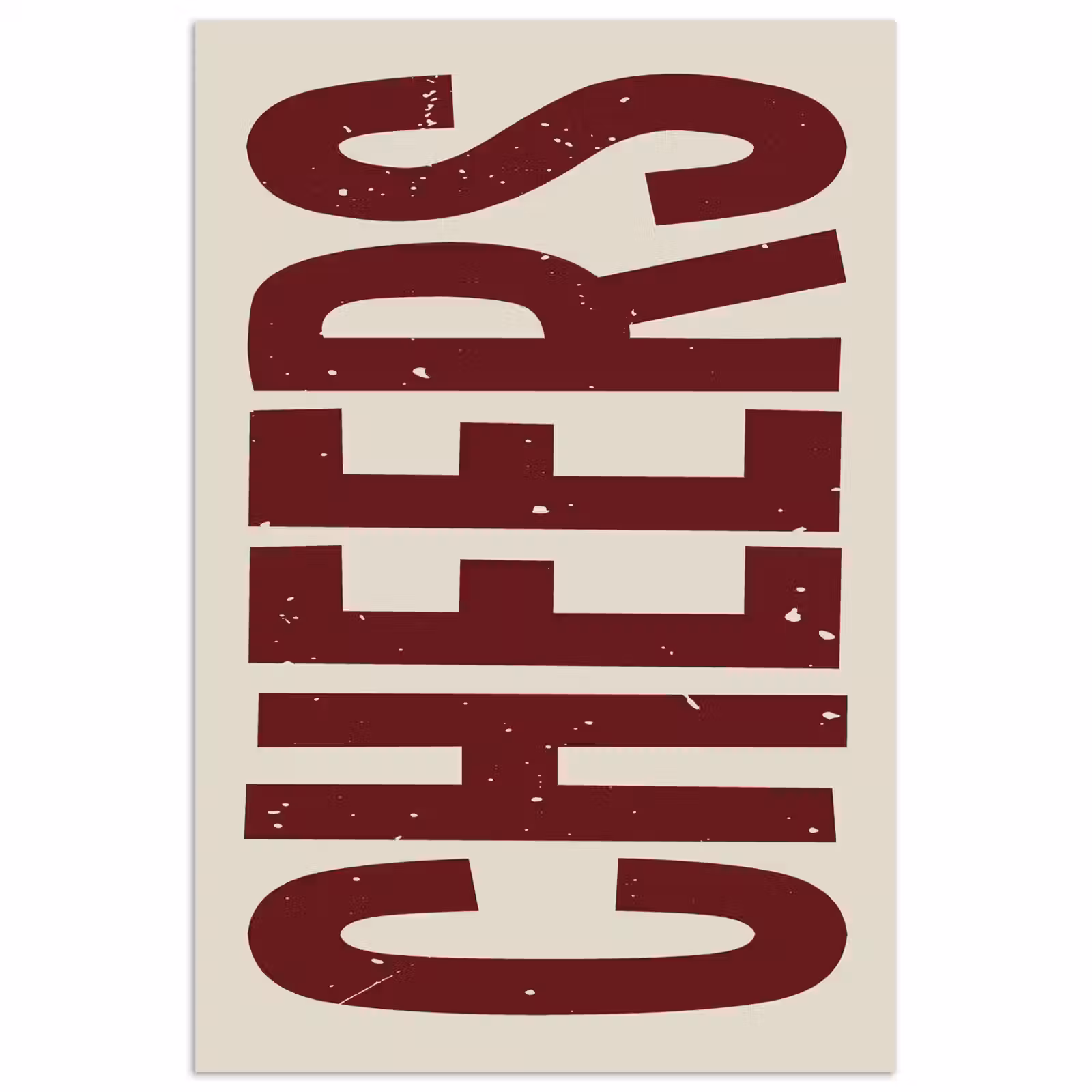 Poster – Red - Cheers - Decoratie - Beige — 1