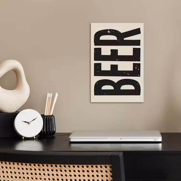 Poster – Beer - Vintage - Zwart - Beige — 2